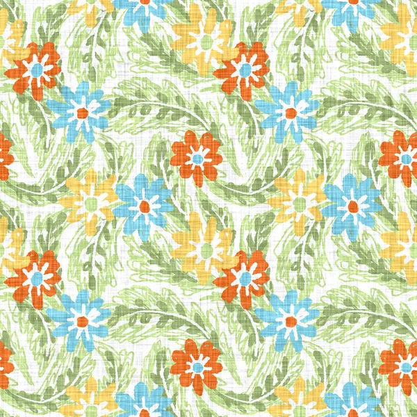 Aquarell Blume Motiv Hintergrund. Handbemalte erdige wunderliche nahtlose Muster. Modernes florales Leinen-Textil für die Dekoration des Frühlings und Sommers. Dekorative Scandi Stil bunte Natur auf dem ganzen Druck — Stockfoto