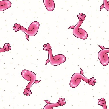 Tatlı çizgi film pembe kızlar balondan hayvan yılan arkaplanı. Parti için ev dekorasyonu yapmak üzere el çizimi parlak şişirilebilir. Her yerde eğlence için sevimli çocukların doğum günü yeniliği.. 