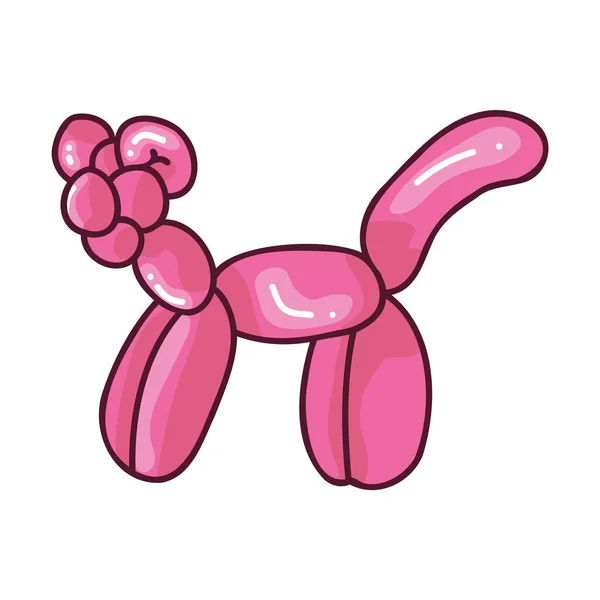 Roztomilé kreslené růžové dívky kočka balón zvířecí vektor ilustrace. Jednoduché lesklé nafukovací pro stranické nálepky kliparty. Rozkošná narozeninová novinka pro zábavu ručně kreslené čmáranice. — Stockový vektor