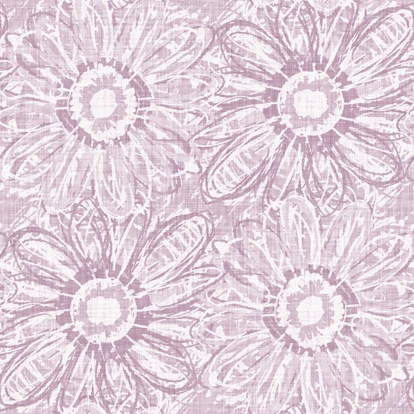 Watercolor purple flower motif background. Hand painted earthy whimsical seamless pattern. Modern floral linen textile for spring summer home decor. Decorative scandi colorful nature all over print