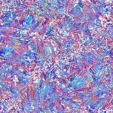 Kusursuz yaz boho 'su parmak izini sildi. Grunge hafif suluboya kolaj dokusu arka planı. Plaj desenli tekstil kumaşı. Boya mavisi, pastel, bulanık, püre, her yerde arıza var. 