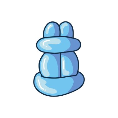 Şirin mavi çocuklar balon kurbağa hayvan vektör illüstrasyonu. Parti etiketi parçası için basit, parlak, şişirilebilir. Eğlence için sevimli bir doğum günü yeniliği çizilmiş karalama. 