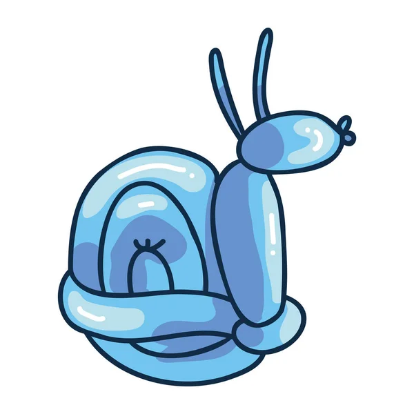 Lindo dibujo animado azul chicos caracol globo animal vector ilustración. Simple inflable brillante para el clipart de la etiqueta engomada del partido. Adorable novedad de cumpleaños para el entretenimiento dibujado a mano garabato. — Archivo Imágenes Vectoriales