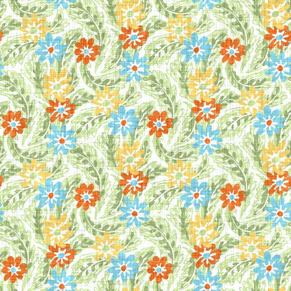 Aquarell Blume Motiv Hintergrund. Handbemalte erdige wunderliche nahtlose Muster. Modernes florales Leinen-Textil für die Dekoration des Frühlings und Sommers. Dekorative Scandi Stil bunte Natur auf dem ganzen Druck — Stockfoto