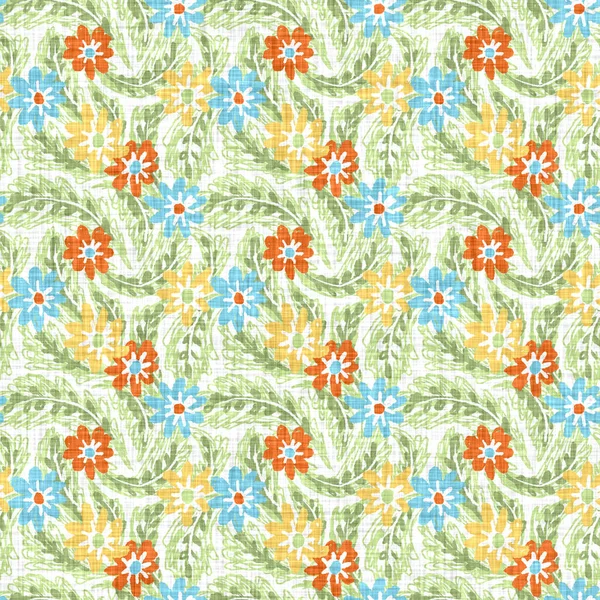 Aquarell Blume Motiv Hintergrund. Handbemalte erdige wunderliche nahtlose Muster. Modernes florales Leinen-Textil für die Dekoration des Frühlings und Sommers. Dekorative Scandi Stil bunte Natur auf dem ganzen Druck — Stockfoto