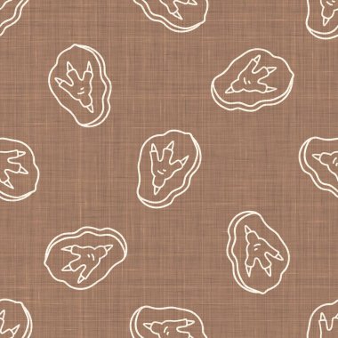 Kusursuz arka plan dinozoru ayak fosili cinsiyeti nötr bebek kalıbı. Basit, asgari, 2 tonluk dünya rengi. Çocuk odası duvar kâğıdı ya da karikatür hayvan tarzı baskılar..