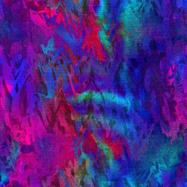 Gökkuşağı renk kravat boyalı keten desenli arka plan. Kusursuz tropikal hareketli 80 'ler tarzı kumaş etkisi deseni. Eski moda hippi modası için, eski moda renkli ombre ev dekoru baskısı.