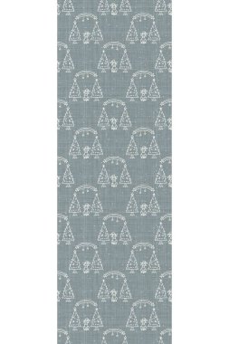 Kusursuz bir arka plan Noel ağacı cinsiyeti tarafsız sınır dikey. Tuhaf asgari 2 tonluk toprak rengi. Çocuk yuvası afişi ya da boho çizgi filmi. Doğal şablon.. 