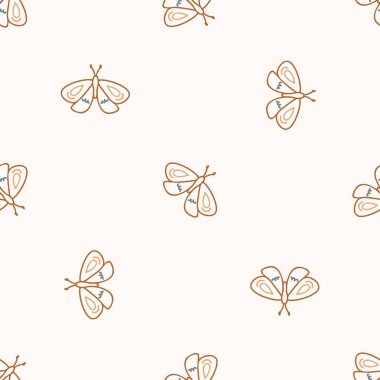 Kusursuz arka plan, kelebek kuyruğu yutuyor cinsiyet ayrımı yok. Tuhaf asgari 2 tonluk toprak rengi. Çocuk odası duvar kâğıdı ya da boho karikatür böcek modası her yerde..