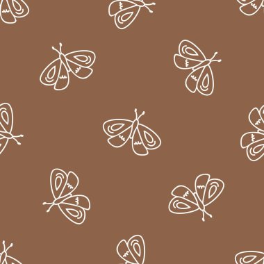 Kusursuz arka plan, kelebek kuyruğu yutuyor cinsiyet ayrımı yok. Tuhaf asgari 2 tonluk toprak rengi. Çocuk odası duvar kâğıdı ya da boho karikatür böcek modası her yerde..