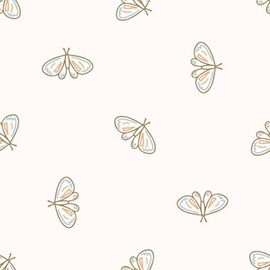 Kusursuz arka plan, kelebek kuyruğu yutuyor cinsiyet ayrımı yok. Tuhaf asgari 2 tonluk toprak rengi. Çocuk odası duvar kâğıdı ya da boho karikatür böcek modası her yerde..