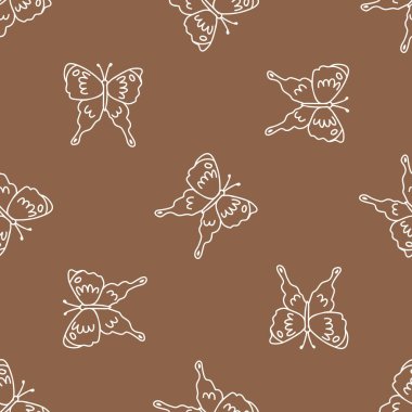 Kusursuz arka plan, kelebek kuyruğu yutuyor cinsiyet ayrımı yok. Tuhaf asgari 2 tonluk toprak rengi. Çocuk odası duvar kâğıdı ya da boho karikatür böcek modası her yerde..