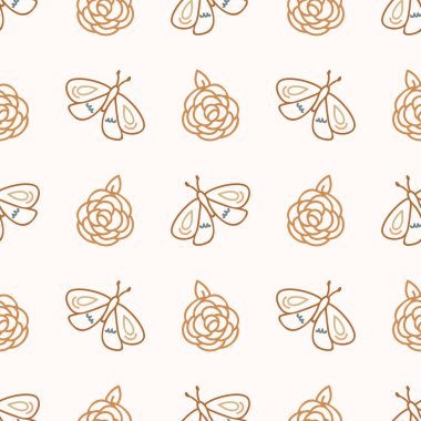 Kusursuz arka plan, kelebek kuyruğu yutuyor cinsiyet ayrımı yok. Tuhaf asgari 2 tonluk toprak rengi. Çocuk odası duvar kâğıdı ya da boho karikatür böcek modası her yerde..