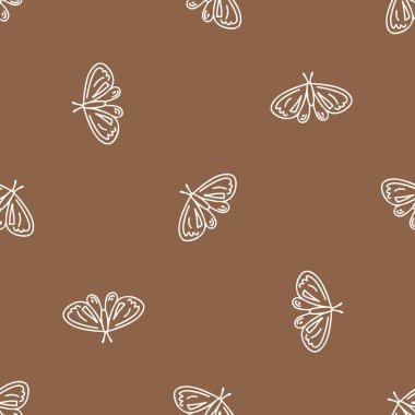 Kusursuz arka plan, kelebek kuyruğu yutuyor cinsiyet ayrımı yok. Tuhaf asgari 2 tonluk toprak rengi. Çocuk odası duvar kâğıdı ya da boho karikatür böcek modası her yerde..