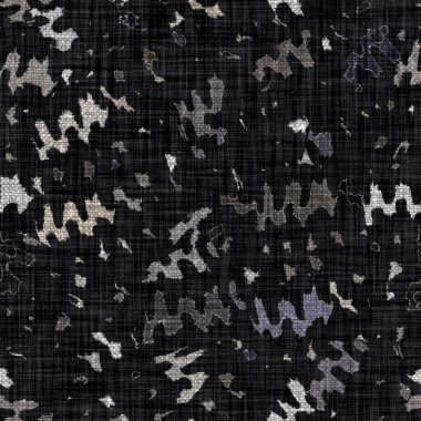 Kömür kömürü lekeli, gri Fransız keten kumaşı dokuma arka planı. Tarafsız, eski kumaş baskı kumaştan yapılmış. Her yeri parmak iziyle kaplı. Düzensiz pürüzlü pürüzlü grunge etkisi.