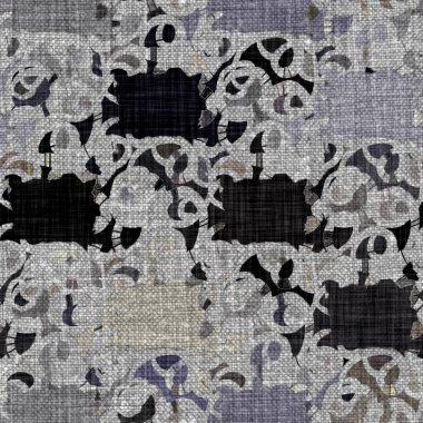 Kömür kömürü lekeli, gri Fransız keten kumaşı dokuma arka planı. Tarafsız, eski kumaş baskı kumaştan yapılmış. Her yeri parmak iziyle kaplı. Düzensiz pürüzlü pürüzlü grunge etkisi.