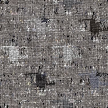 Kömür kömürü lekeli, gri Fransız keten kumaşı dokuma arka planı. Tarafsız, eski kumaş baskı kumaştan yapılmış. Her yeri parmak iziyle kaplı. Düzensiz pürüzlü pürüzlü grunge etkisi.