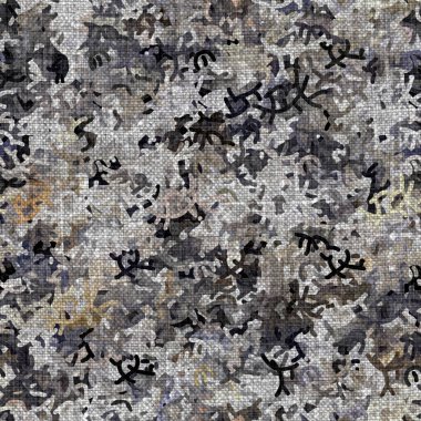 Kömür kömürü lekeli, gri Fransız keten kumaşı dokuma arka planı. Tarafsız, eski kumaş baskı kumaştan yapılmış. Her yeri parmak iziyle kaplı. Düzensiz pürüzlü pürüzlü grunge etkisi.