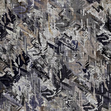 Kömür kömürü lekeli, gri Fransız keten kumaşı dokuma arka planı. Tarafsız, eski kumaş baskı kumaştan yapılmış. Her yeri parmak iziyle kaplı. Düzensiz pürüzlü pürüzlü grunge etkisi.