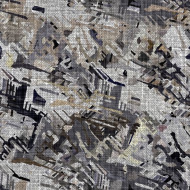 Kömür kömürü lekeli, gri Fransız keten kumaşı dokuma arka planı. Tarafsız, eski kumaş baskı kumaştan yapılmış. Her yeri parmak iziyle kaplı. Düzensiz pürüzlü pürüzlü grunge etkisi.