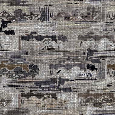 Kömür kömürü lekeli, gri Fransız keten kumaşı dokuma arka planı. Tarafsız, eski kumaş baskı kumaştan yapılmış. Her yeri parmak iziyle kaplı. Düzensiz pürüzlü pürüzlü grunge etkisi.