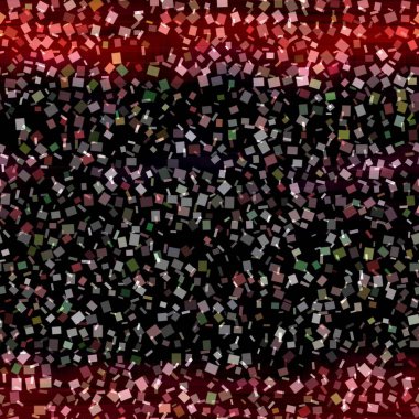 Kare konfeti parti dokusu arka planı. Sihirli kare renkli, noktasız desen. Çok renkli, ışıltılı, çeşitli renkte serpiştirilmiş. Yazının her yerinde neşeli bulanıklık efekti. 