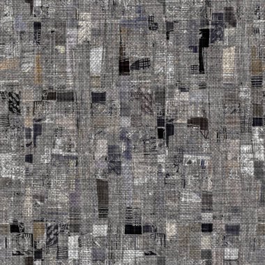 Kömür kömürü lekeli, gri Fransız keten kumaşı dokuma arka planı. Tarafsız, eski kumaş baskı kumaştan yapılmış. Her yeri parmak iziyle kaplı. Düzensiz pürüzlü pürüzlü grunge etkisi.