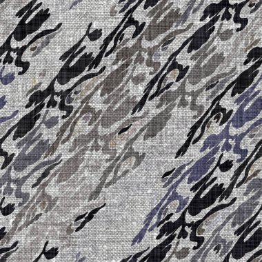 Kömür kömürü lekeli, gri Fransız keten kumaşı dokuma arka planı. Tarafsız, eski kumaş baskı kumaştan yapılmış. Her yeri parmak iziyle kaplı. Düzensiz pürüzlü pürüzlü grunge etkisi.