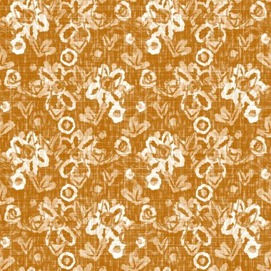 Suluboya portakal çiçeği motifi arka planı. Elle boyanmış dünyevi, tuhaf, pürüzsüz desen. Bahar dekoru için modern keten kumaş. Dekoratif Skandi stili baskının her yerinde renkli doğa