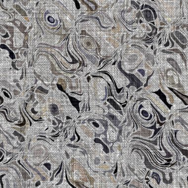 Kömür kömürü lekeli, gri Fransız keten kumaşı dokuma arka planı. Tarafsız, eski kumaş baskı kumaştan yapılmış. Her yeri parmak iziyle kaplı. Düzensiz pürüzlü pürüzlü grunge etkisi.