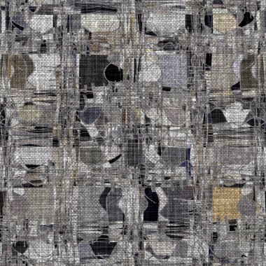 Kömür kömürü lekeli, gri Fransız keten kumaşı dokuma arka planı. Tarafsız, eski kumaş baskı kumaştan yapılmış. Her yeri parmak iziyle kaplı. Düzensiz pürüzlü pürüzlü grunge etkisi.