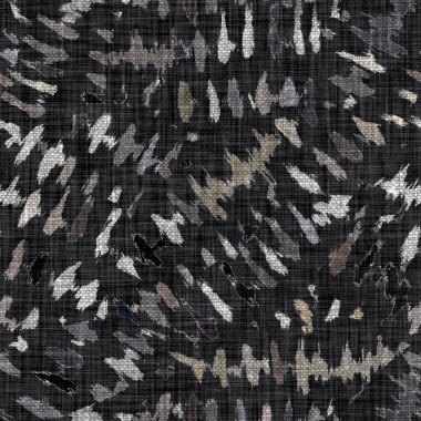 Kömür kömürü lekeli, gri Fransız keten kumaşı dokuma arka planı. Tarafsız, eski kumaş baskı kumaştan yapılmış. Her yeri parmak iziyle kaplı. Düzensiz pürüzlü pürüzlü grunge etkisi.