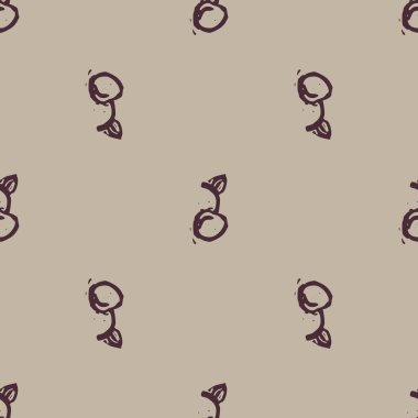 El yapımı, blok kiraz izli, dikişsiz desen. Köylü halk silueti çizimi geçmişi. Scandi ya da İnsian tarzı illüstrasyon. Etnik tekstil, her yerde ilkel moda.. 