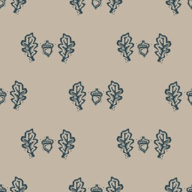 El yapımı orman meşesi yapraklı meşe palamudu, dikişsiz desen. Köy kökenli halk sanatı geçmişi. Scandi ya da etnik Hint dili kesim tasarımı. Saf organik nötr ton dokunun her yerinde ilkel..