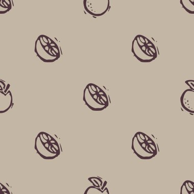 El yapımı portakallı meyve kabuğu deseni. Köy kökenli halk sanatı geçmişi. Scandi ya da etnik Hint dili kesim tasarımı. Saf organik nötr ton dokunun her yerinde ilkel..