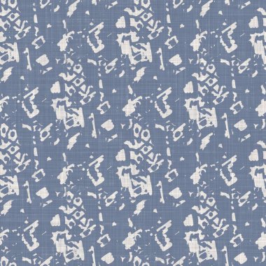 Kusursuz bir Fransız çiftlik evi çarşafı. Üzerinde parmak izi var. Provence mavi gri keten kırsal desen dokusu. Dandik şık stil örülmüş keten kumaş, her yerde parmak izi var..