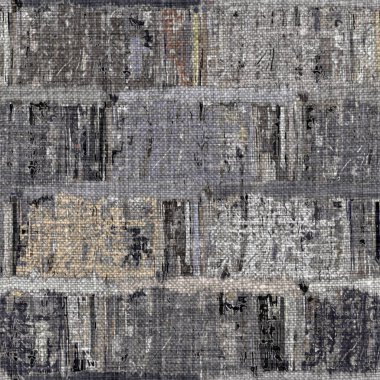 Kömür kömürü lekeli, gri Fransız keten kumaşı dokuma arka planı. Tarafsız, eski kumaş baskı kumaştan yapılmış. Her yeri parmak iziyle kaplı. Düzensiz pürüzlü pürüzlü grunge etkisi.