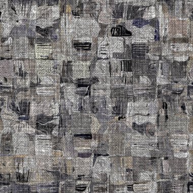 Kömür kömürü lekeli, gri Fransız keten kumaşı dokuma arka planı. Tarafsız, eski kumaş baskı kumaştan yapılmış. Her yeri parmak iziyle kaplı. Düzensiz pürüzlü pürüzlü grunge etkisi.