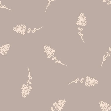 Kusursuz minimalist karalama çiçek desenli arka plan. İki tonlu duvar kağıdını sakinleştir. Basit modern skandi unisex bebek tasarımı. Her yerde organik, çocuksu, cinsiyetsiz, tarafsız bir bebek var. El çizimi çiçek..