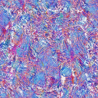 Kusursuz yaz boho 'su parmak izini sildi. Grunge hafif suluboya kolaj dokusu arka planı. Plaj desenli tekstil kumaşı. Boya mavisi, pastel, bulanık, püre, her yerde arıza var. 