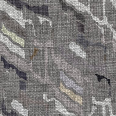 Kömür kömürü lekeli, gri Fransız keten kumaşı dokuma arka planı. Tarafsız, eski kumaş baskı kumaştan yapılmış. Her yeri parmak iziyle kaplı. Düzensiz pürüzlü pürüzlü grunge etkisi.