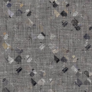 Kömür kömürü lekeli, gri Fransız keten kumaşı dokuma arka planı. Tarafsız, eski kumaş baskı kumaştan yapılmış. Her yeri parmak iziyle kaplı. Düzensiz pürüzlü pürüzlü grunge etkisi.