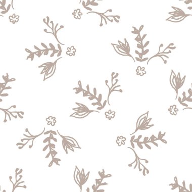 Kusursuz minimalist karalama çiçek desenli arka plan. İki tonlu duvar kağıdını sakinleştir. Basit modern skandi unisex bebek tasarımı. Her yerde organik, çocuksu, cinsiyetsiz, tarafsız bir bebek var. El çizimi çiçek..