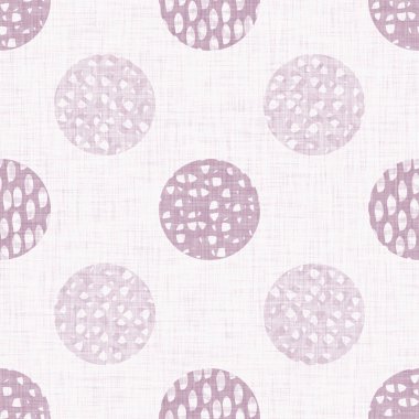 Suluboya puantiyeli doku arka planı. El çizimi düzensiz, soyut, kusursuz çember şeklinde. Bahar evi dekorasyonu için desenli keten kumaş. Her yere dekoratif skandi karalama biçimi.