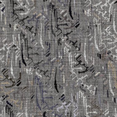 Kömür kömürü lekeli, gri Fransız keten kumaşı dokuma arka planı. Tarafsız, eski kumaş baskı kumaştan yapılmış. Her yeri parmak iziyle kaplı. Düzensiz pürüzlü pürüzlü grunge etkisi.