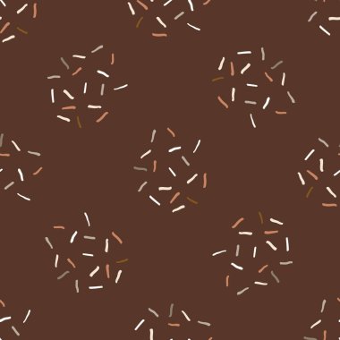 Kusursuz minimalist karalama konfeti desenli arka plan. Sakin boho dünya renginde duvar kağıdı. Basit modern doğal uniseks tasarımı. Her yerde organik, çocuksu, cinsiyetsiz, tarafsız bir bebek var. El çizimi.