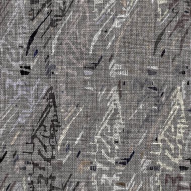 Kömür kömürü lekeli, gri Fransız keten kumaşı dokuma arka planı. Tarafsız, eski kumaş baskı kumaştan yapılmış. Her yeri parmak iziyle kaplı. Düzensiz pürüzlü pürüzlü grunge etkisi.
