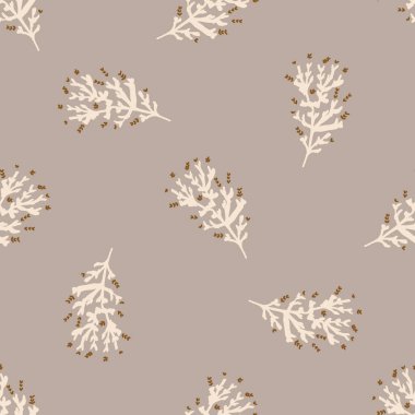 Kusursuz minimalist karalama çiçek desenli arka plan. Sakin boho dünya renginde duvar kağıdı. Basit modern skandi unisex çiçek tasarımı. Her yerde organik, çocuksu, cinsiyetsiz, tarafsız bir bebek var. El çizimi.