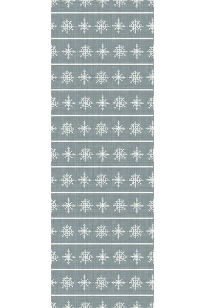 Sin costuras invierno copo de nieve borde vertical. Simple género neutro vivero de lino festivo scrapbook papel digital. Niños caprichoso copo de nieve móvil estacionario. — Foto de Stock