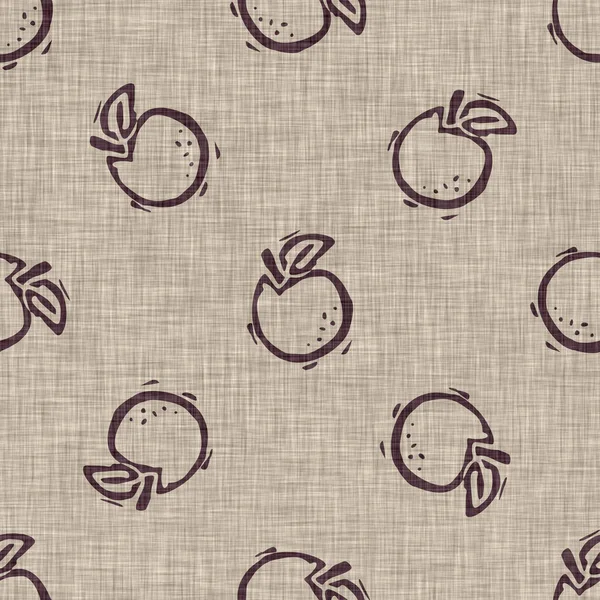 Hecho a mano tallado en lino bloque de impresión naranja patrón sin costuras. Rústico bebé silueta ilustración fondo. Escándalos de estilo beige moderno. Moda textil de tela suave en todo el diseño. — Foto de Stock